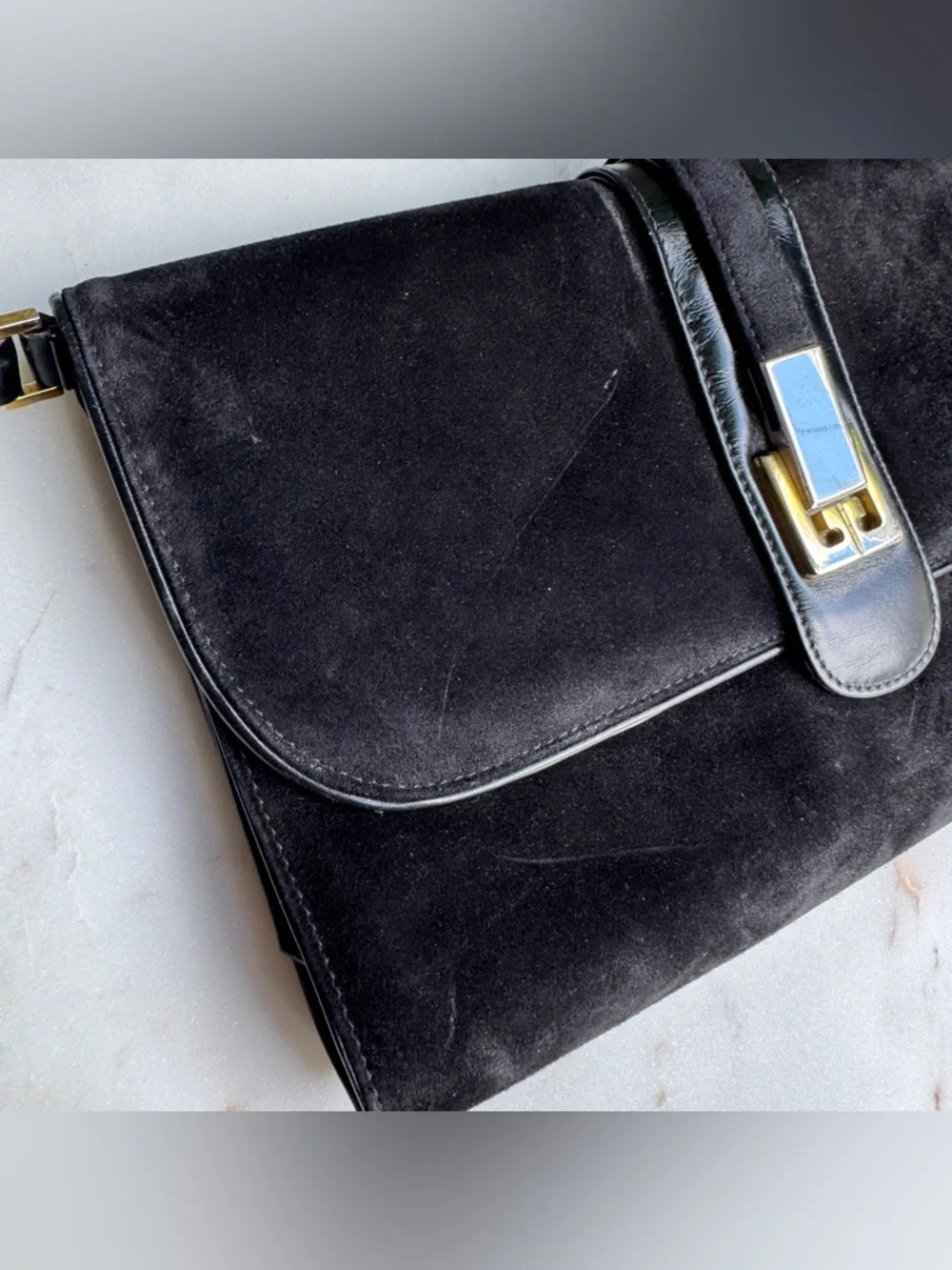 Gucci Suede Leather Flap Shoulder Bag - Picture 3 of 16